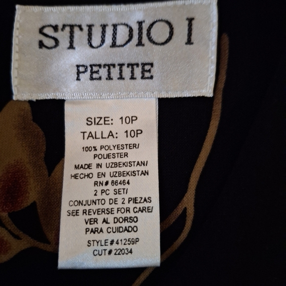 Studio I Women's Sleeveless Sheath Dress with Black And Red Floral Design - Picture 5 of 7